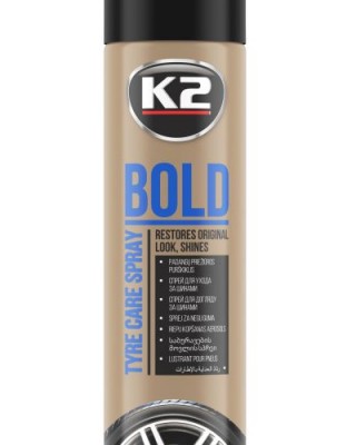 Γυαλιστικό σπρέυ K2 BOLD 600ml για συντήρηση των ελαστικών