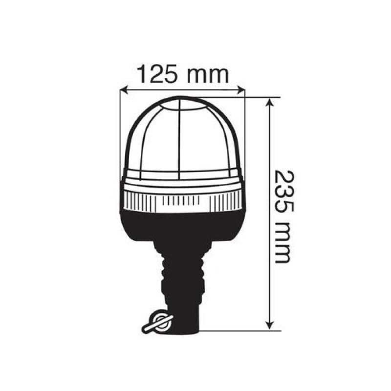 Φάρος με ελαστική βάση RH-3 12V/24V με DIN 125x235mm