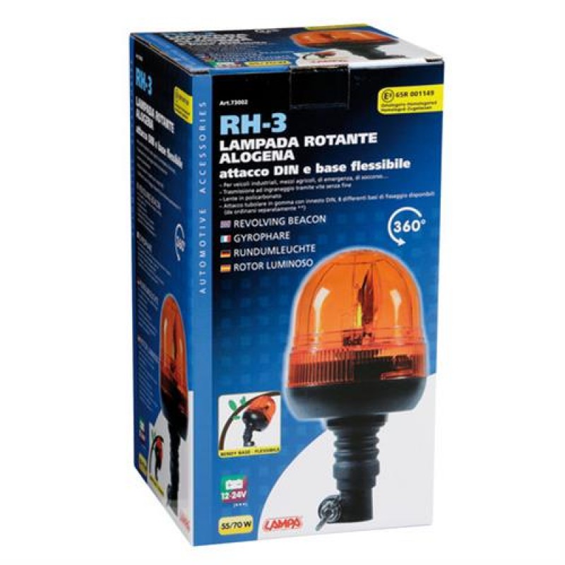 Φάρος με ελαστική βάση RH-3 12V/24V με DIN 125x235mm