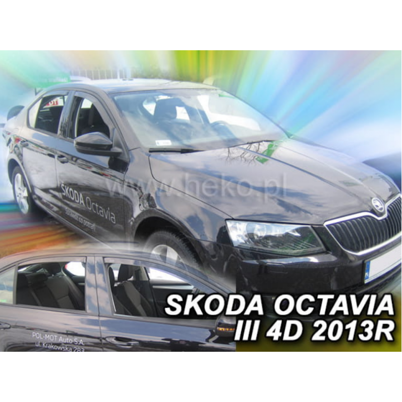 ΑΝΕΜΟΘΡΑΥΣΤΕΣ ΓΙΑ SKODA OCTAVIA III 5D LTB 2013+ ΣΕΤ ΑΥΤΟΚΙΝΗΤΟΥ ΑΠΟ ΕΥΚΑΜΠΤΟ ΦΙΜΕ ΠΛΑΣΤΙΚΟ HEKO - 4 ΤΕΜ.