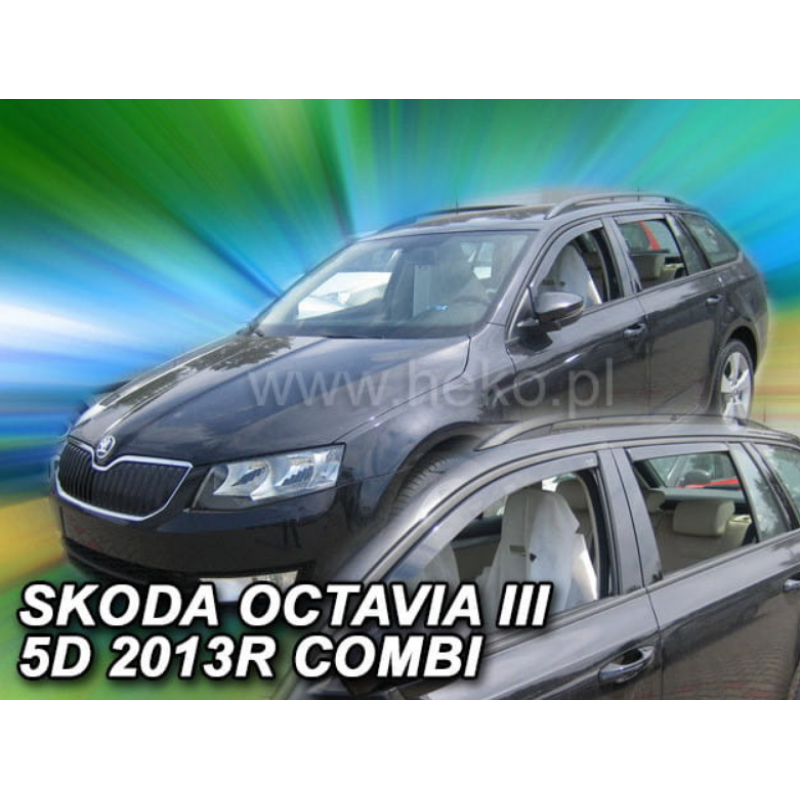 ΑΝΕΜΟΘΡΑΥΣΤΕΣ ΓΙΑ SKODA OCTAVIA III 5D COMBI 2013-2020 ΣΕΤ ΑΥΤΟΚΙΝΗΤΟΥ ΑΠΟ ΕΥΚΑΜΠΤΟ ΦΙΜΕ ΠΛΑΣΤΙΚΟ HEKO - 4 ΤΕΜ.