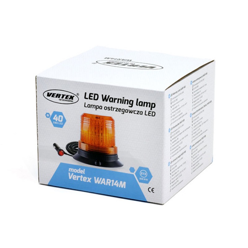 ΦΑΡΟΣ WAR14M 12/24V - 60 LED - 147x122mm (ΠΟΡΤΟΚΑΛΙ/ΜΑΓΝΗΤΙΚΗ ΒΑΣΗ Η 3 ΒΙΔΕΣ/ΦΙΣ ΚΑΙ ΚΑΛΩΔΙΟ 4 m) AMiO - 1 ΤΕΜ.