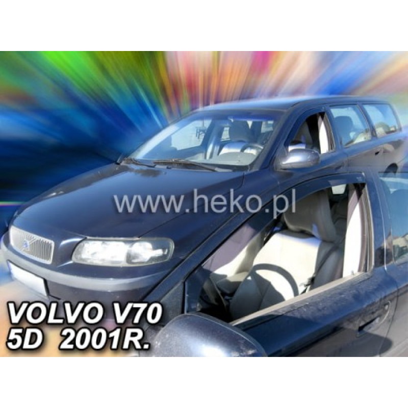 ΑΝΕΜΟΘΡΑΥΣΤΕΣ ΓΙΑ VOLVO V70 5D 2000+ ΚΟΜΒΙ  / VOLVO  XC70 5D 2000-2007     ΖΕΥΓΑΡΙ ΑΠΟ ΕΥΚΑΜΠΤΟ ΦΙΜΕ ΠΛΑΣΤΙΚΟ HEKO - 2 ΤΕΜ.