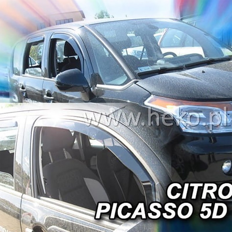 ΑΝΕΜΟΘΡΑΥΣΤΕΣ ΓΙΑ CITROEN C3 PICASSO 5D 2009-2017 ΖΕΥΓΑΡΙ ΑΠΟ ΕΥΚΑΜΠΤΟ ΦΙΜΕ ΠΛΑΣΤΙΚΟ HEKO - 2 ΤΕΜ.