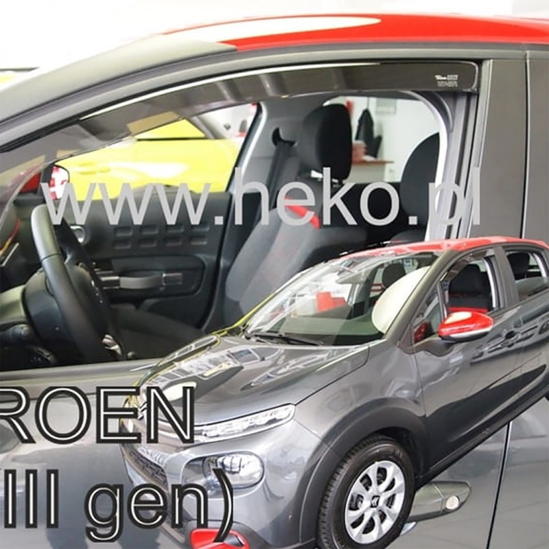 ΑΝΕΜΟΘΡΑΥΣΤΕΣ ΓΙΑ CITROEN C3 3 5D 2017+ ΖΕΥΓΑΡΙ ΑΠΟ ΕΥΚΑΜΠΤΟ ΦΙΜΕ ΠΛΑΣΤΙΚΟ HEKO - 2 ΤΕΜ.