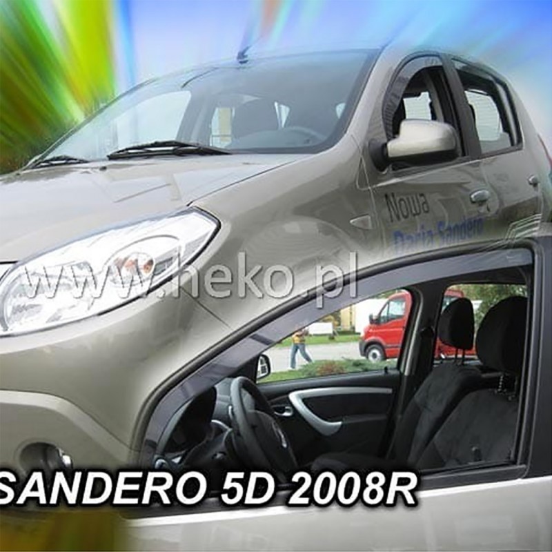 ΑΝΕΜΟΘΡΑΥΣΤΕΣ ΓΙΑ DACIA SANDERO / STEPWAY I 5D 2008-2012 ΖΕΥΓΑΡΙ ΑΠΟ ΕΥΚΑΜΠΤΟ ΦΙΜΕ ΠΛΑΣΤΙΚΟ HEKO - 2 ΤΕΜ.